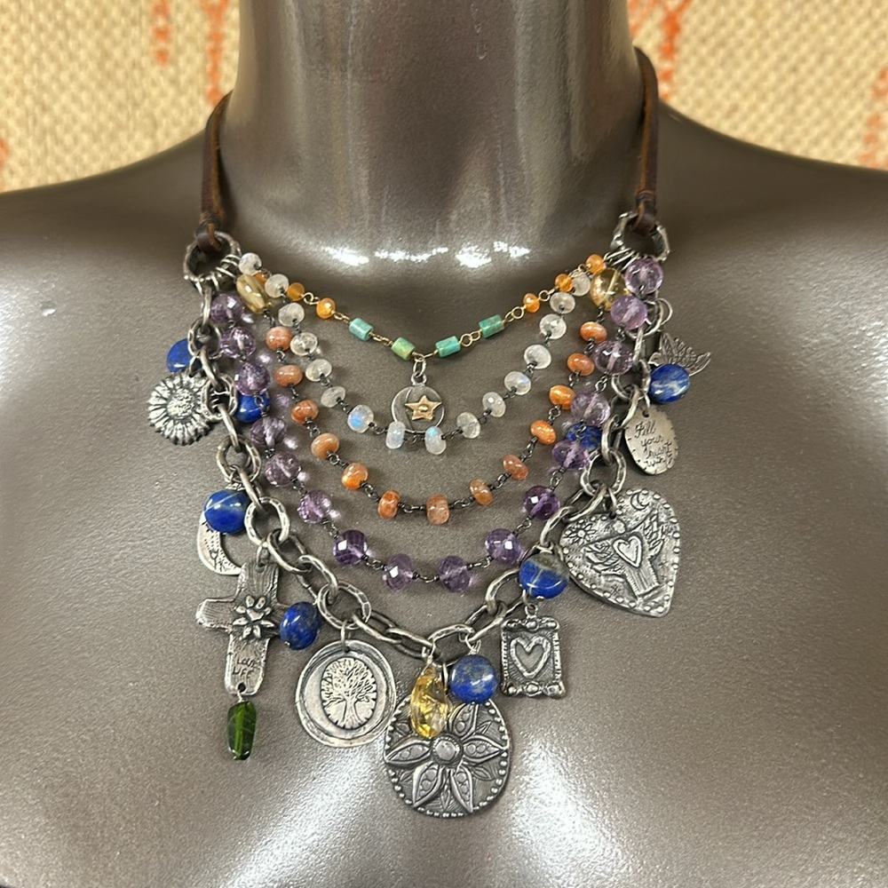 Jes MaHarry “New Day” 5 tier, gem dream, charm rave necklace. New in box. - Picture 6 of 14